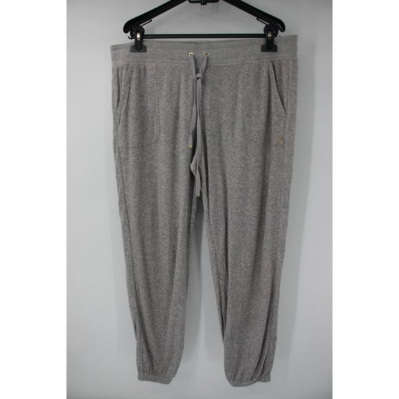 Juicy Couture Pants - Juicy Couture Womens XL Gray Drawcord Jogger pants Stretch textured fleece